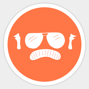 orange baldstache logo Sticker